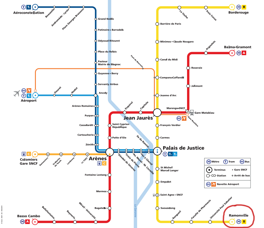 plan du métro ville rose