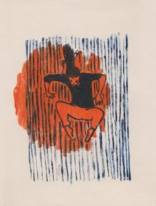 image d'une peinture monotype thème danseuse